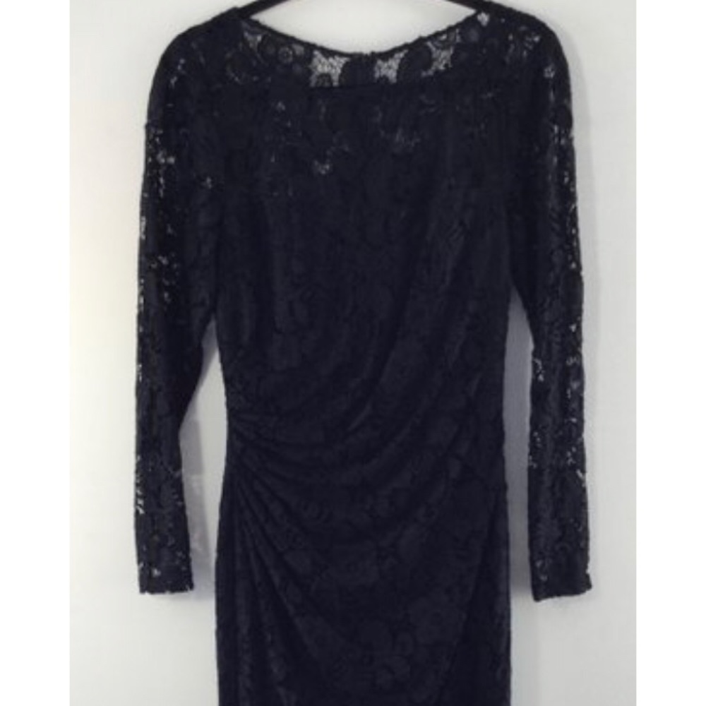 David Meister Black Sleeve Formal Dress